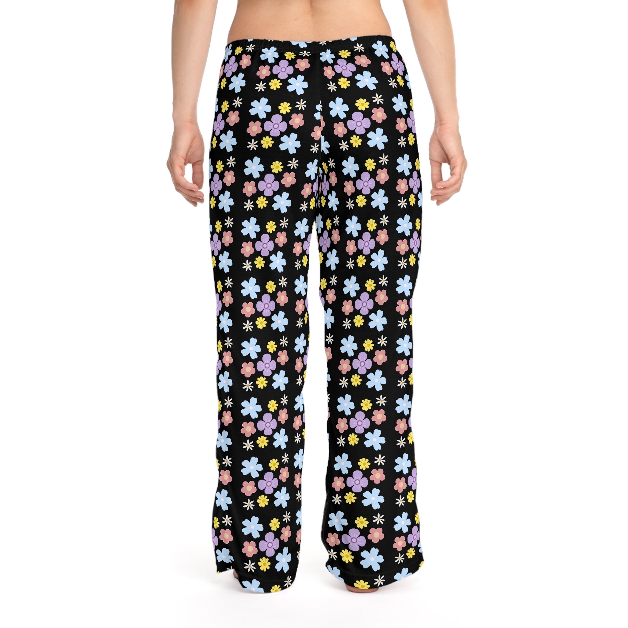 Floral Night Sky Pajama Pants — Pastel Daisy Lounge Sleepwear