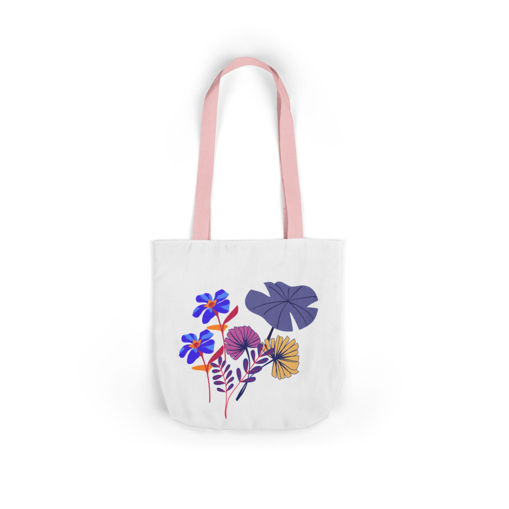Floral Bloom Canvas Tote — Colorful Botanical Print Tote Bag