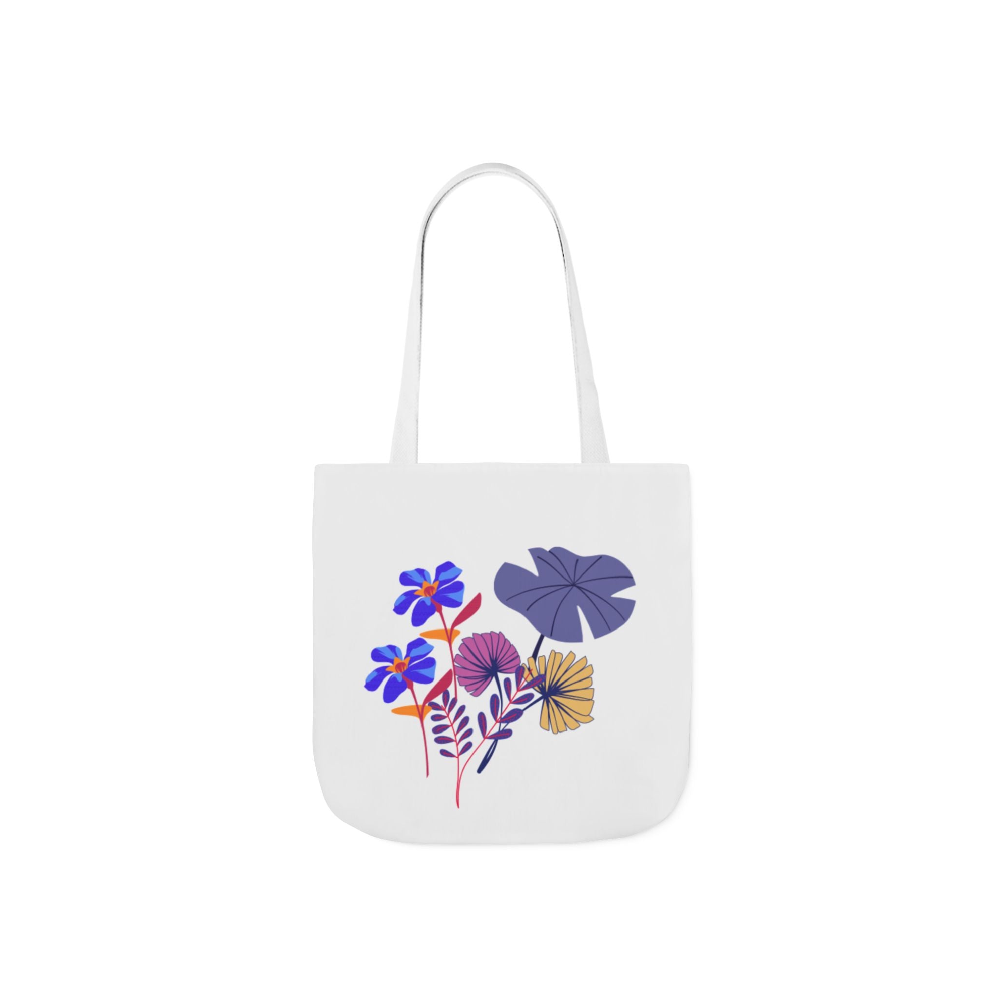 Floral Bloom Canvas Tote — Colorful Botanical Print Tote Bag