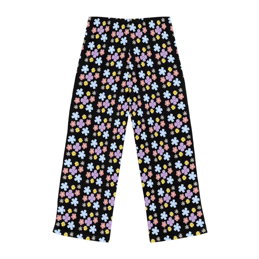 Floral Night Sky Pajama Pants — Pastel Daisy Lounge Sleepwear