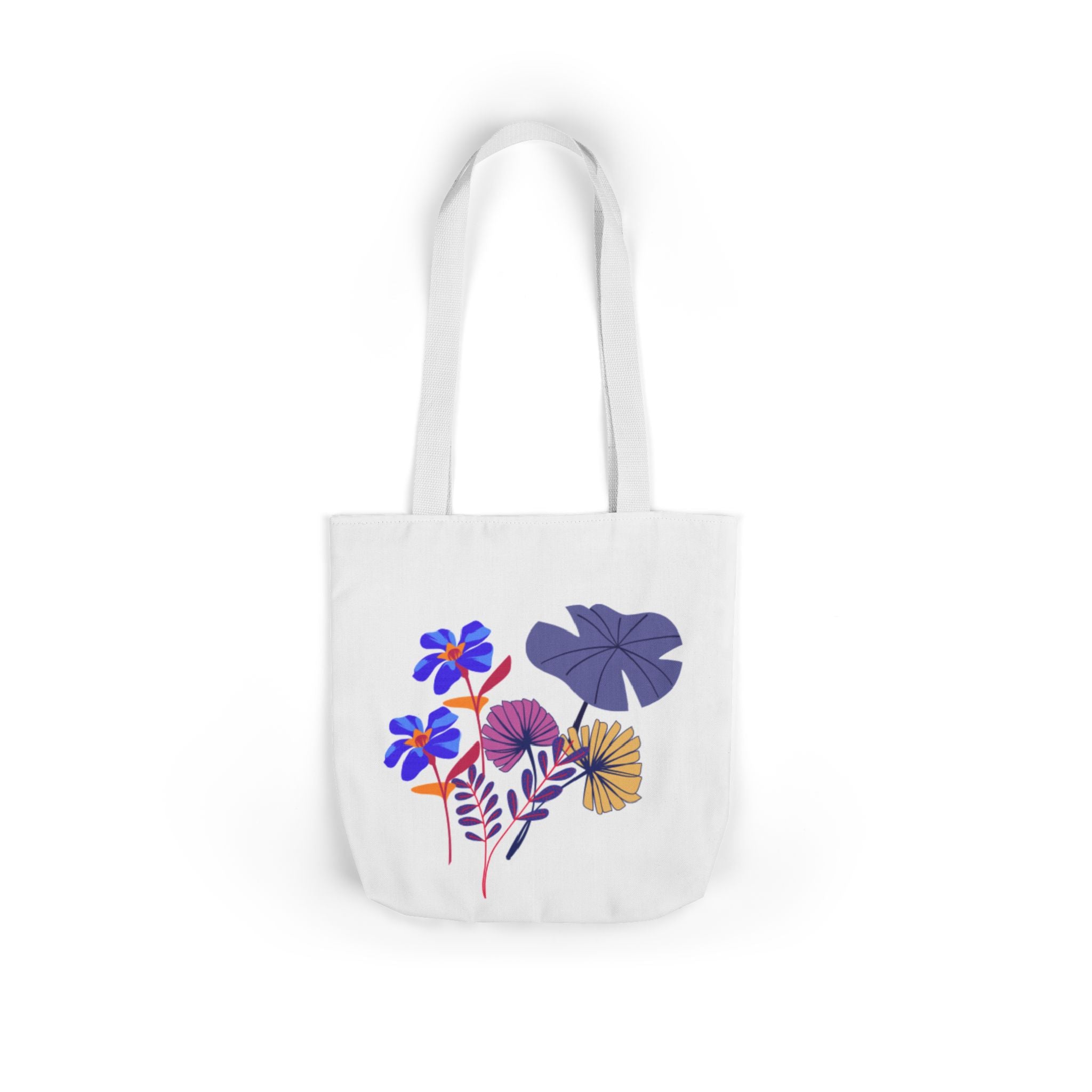 Floral Bloom Canvas Tote — Colorful Botanical Print Tote Bag