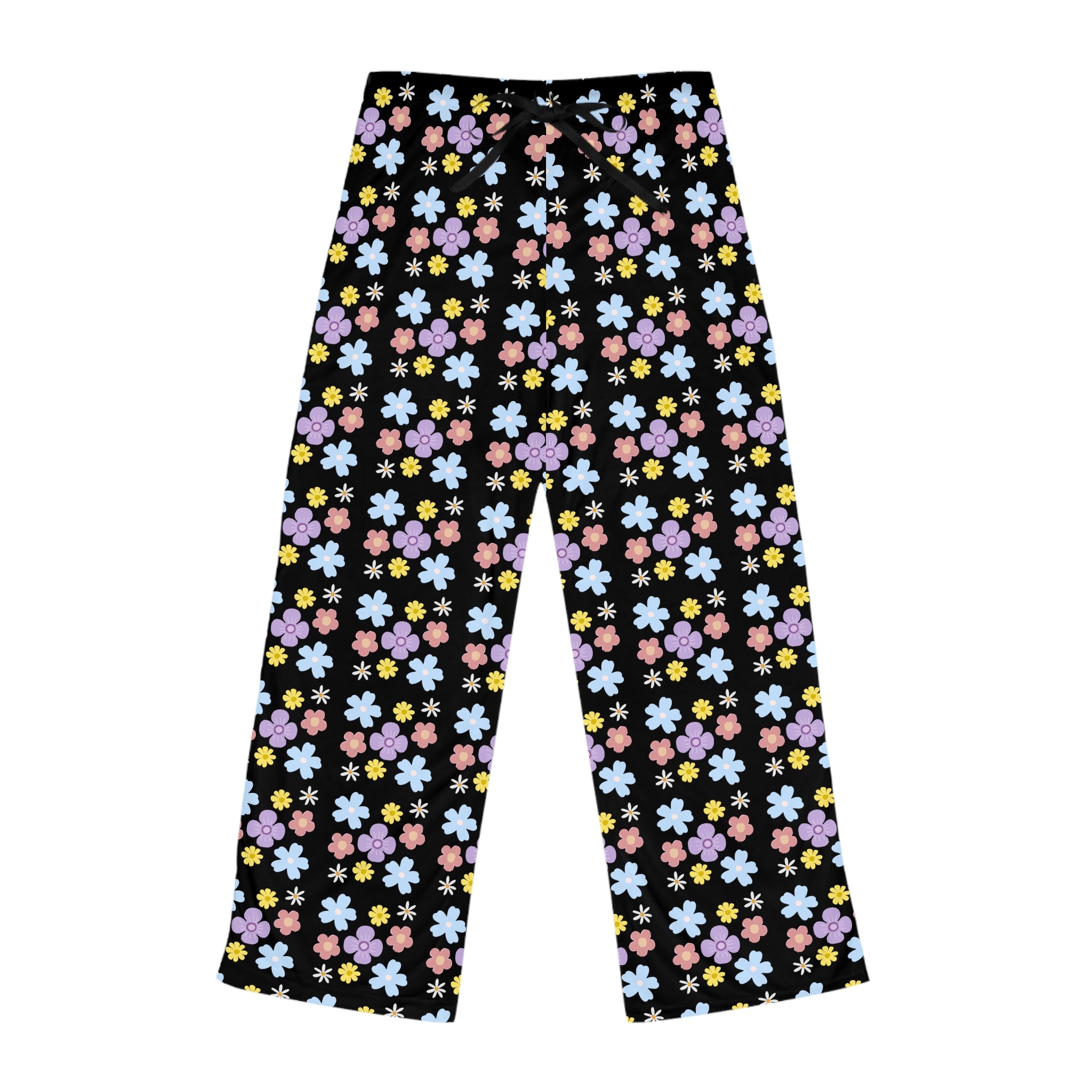 Floral Night Sky Pajama Pants — Pastel Daisy Lounge Sleepwear