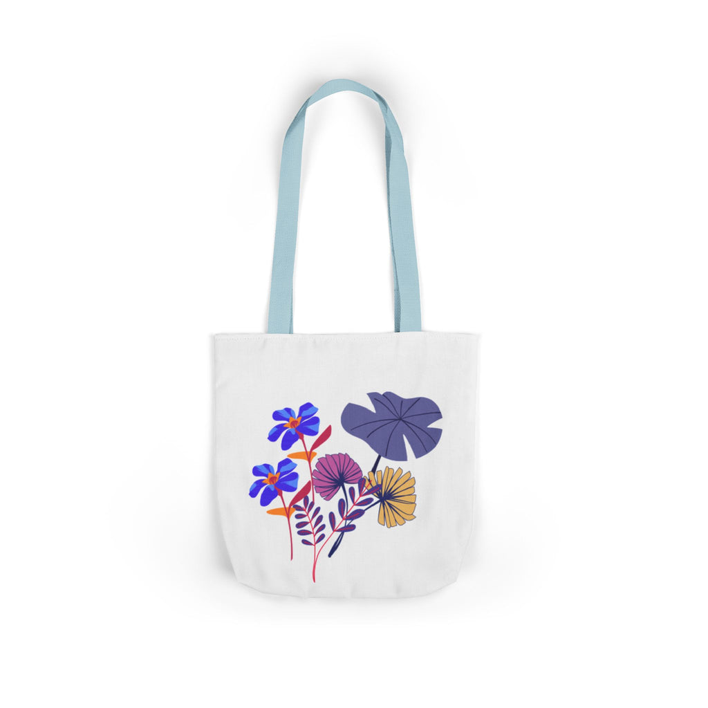 Floral Bloom Canvas Tote — Colorful Botanical Print Tote Bag