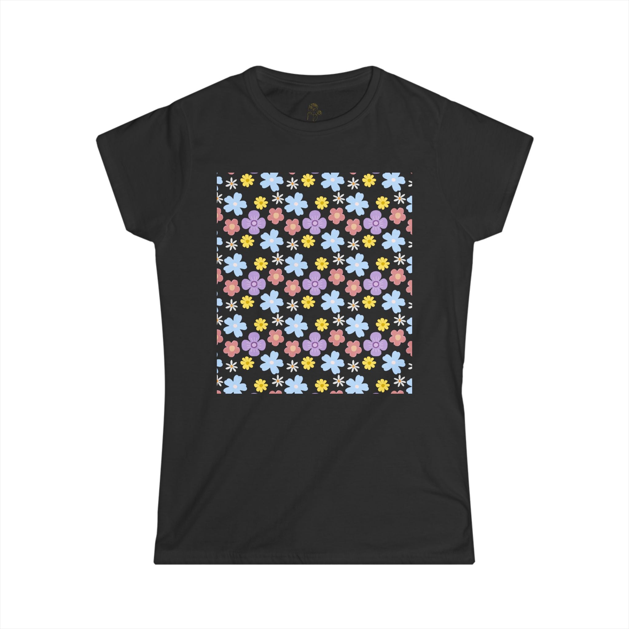 Women's Tee — Pastel Floral Pattern Square Print